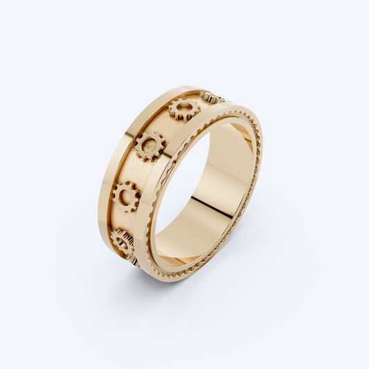 Cog Ring 375 Yellow Gold