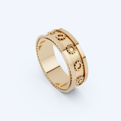 Cog Ring 375 Yellow Gold
