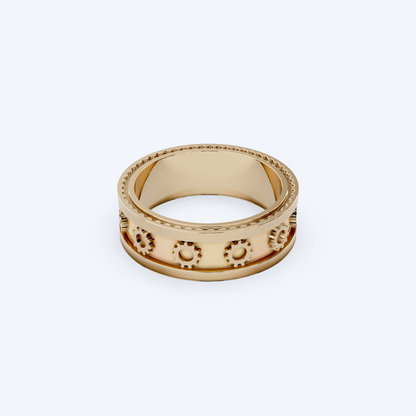 Cog Ring 375 Yellow Gold
