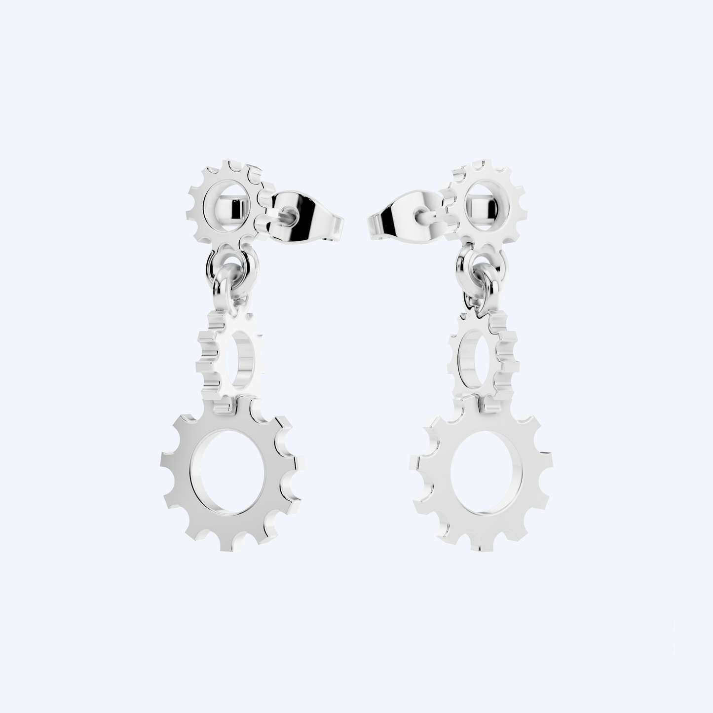 Cog Drop Earring 925 Silver