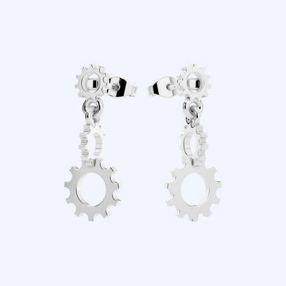 Cog Drop Earring 925 Silver