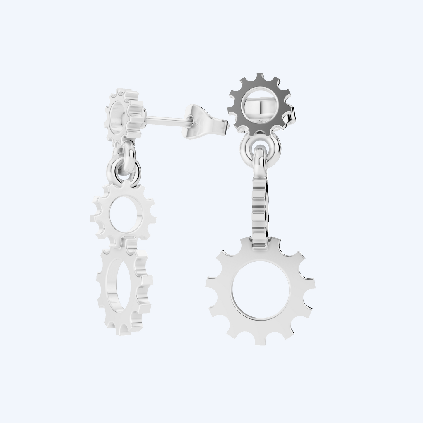 Cog Drop Earring 925 Silver