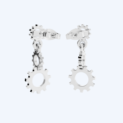 Cog Drop Earring 925 Silver