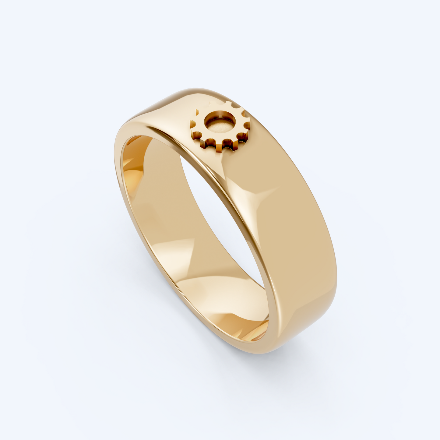Cog Band 375 Yellow Gold