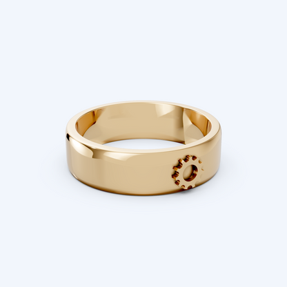 Cog Band 375 Yellow Gold