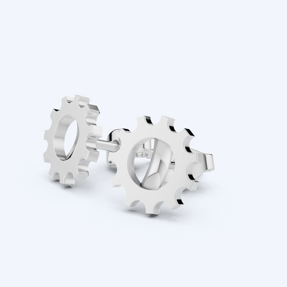 Cog Stud Earrings 925 Silver