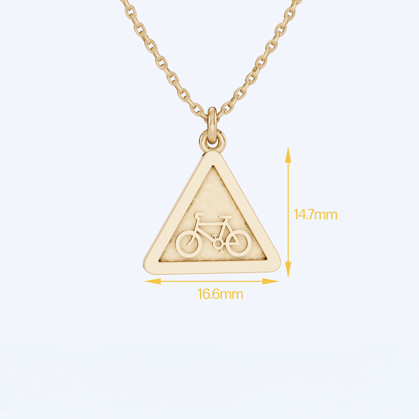 Warning Cyclist Pendant 375 Yellow Gold