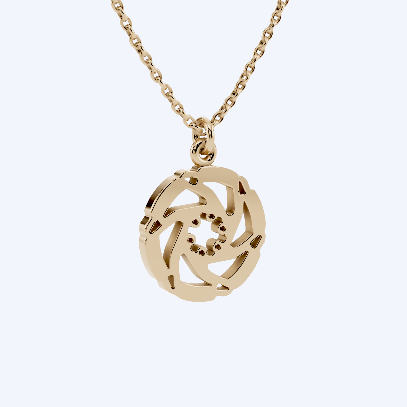 Disc Brake Pendant 375 Yellow Gold