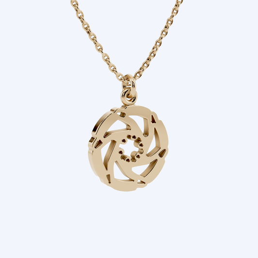 Disc Brake Pendant 375 Yellow Gold