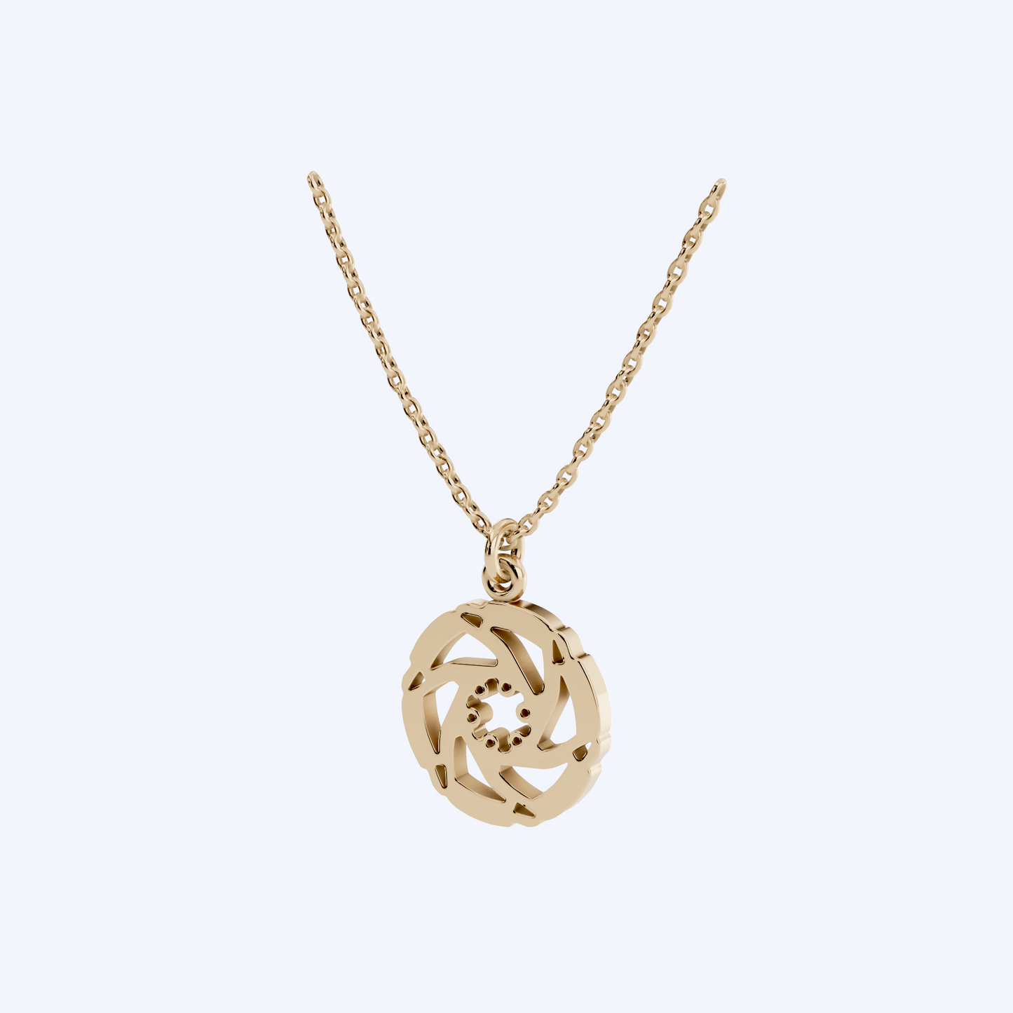 Disc Brake Pendant 375 Yellow Gold