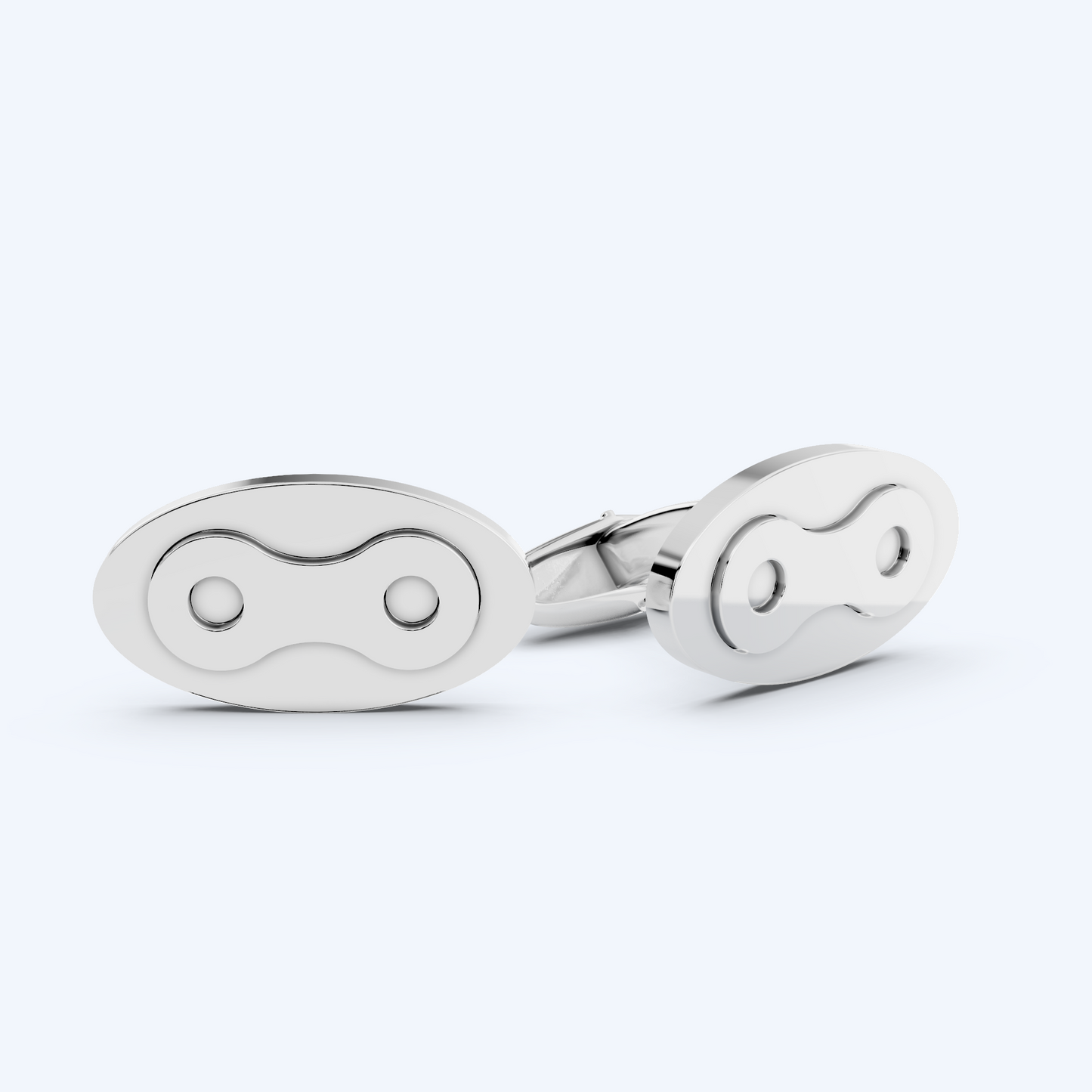 Oval Link Cufflinks 925 Silver