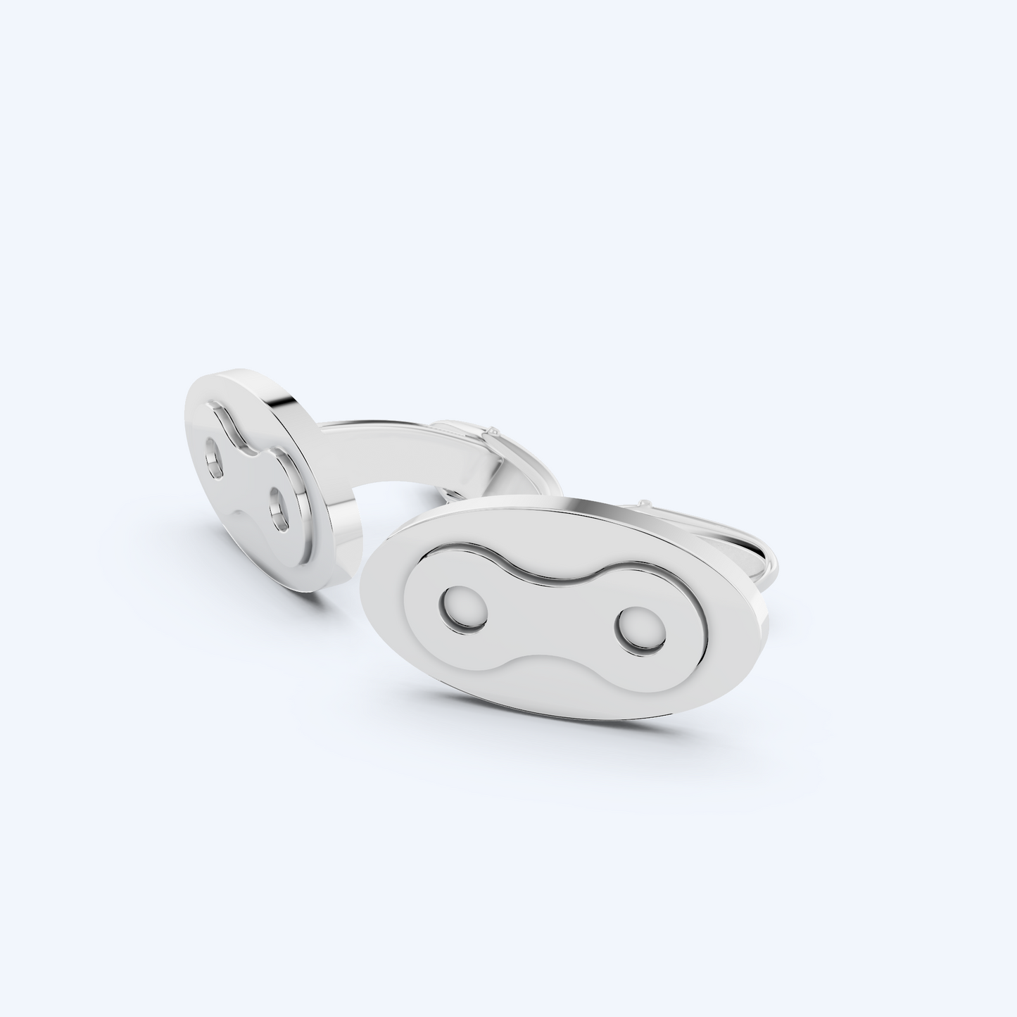Oval Link Cufflinks 925 Silver