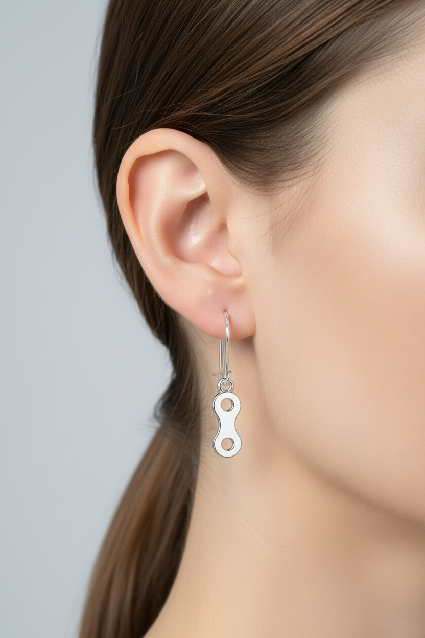 Link Drop Earrings 925 Silver