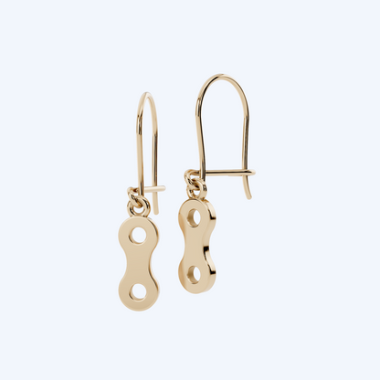 Link Drop Earrings 375 Yellow Gold