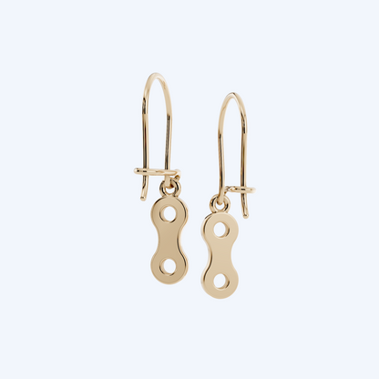 Link Drop Earrings 375 Yellow Gold