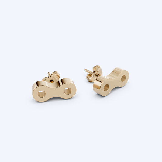 Link Stud   375 yellow gold