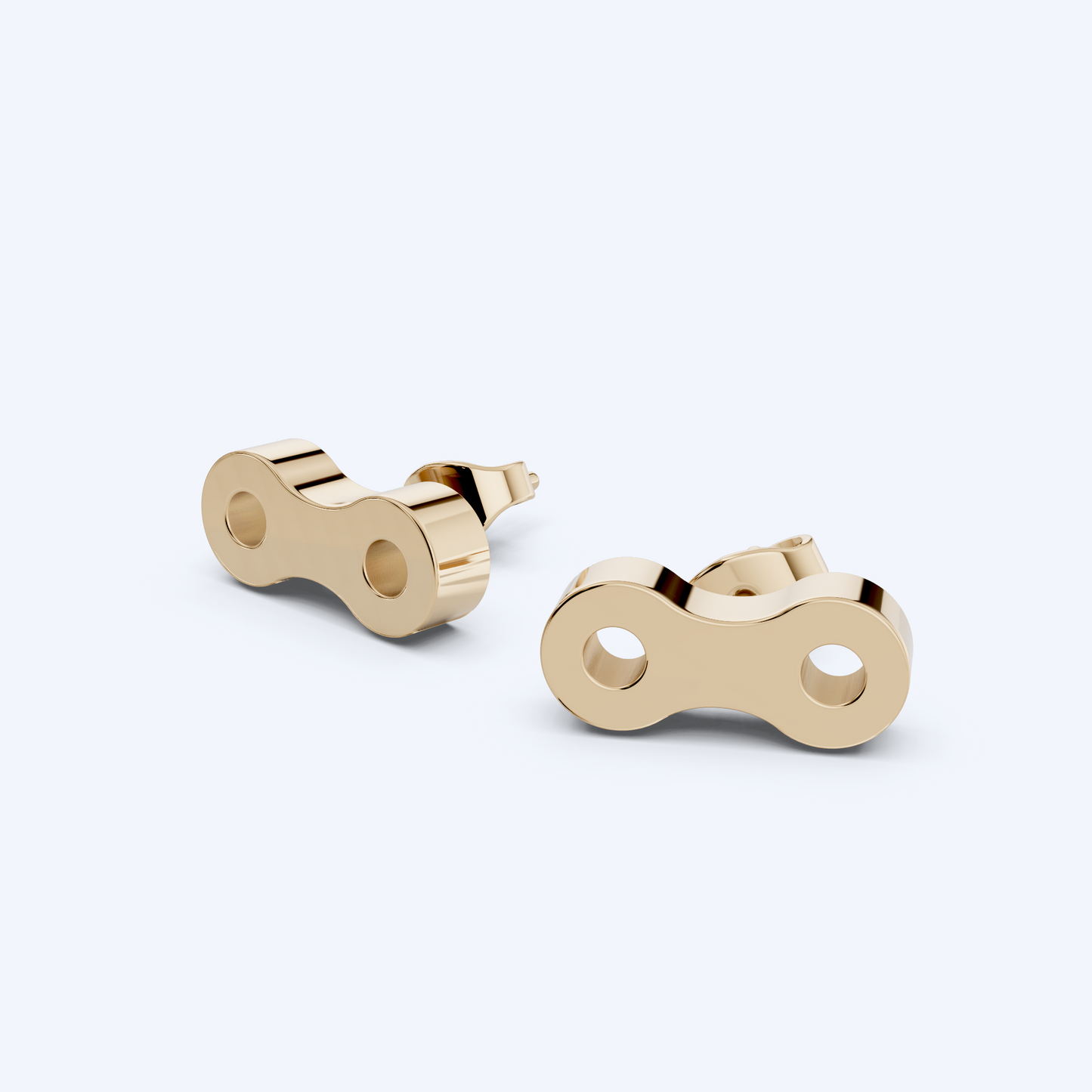 Link Stud 375 Yellow Gold