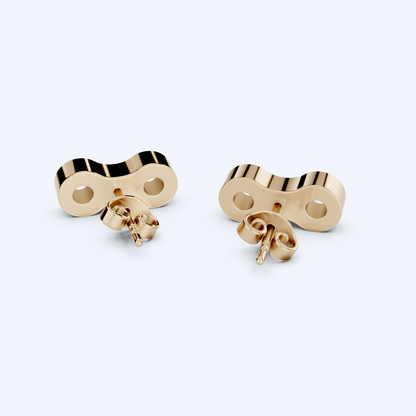 Link Stud 375 Yellow Gold