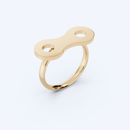 Link Wire Ring 375 Yellow Gold
