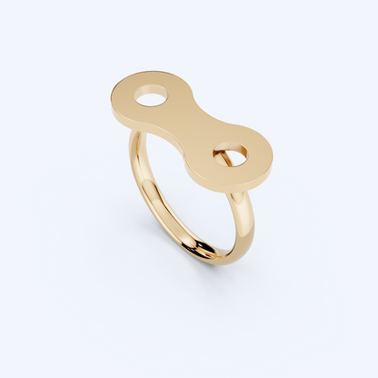 Link Wire Ring 375 Yellow Gold