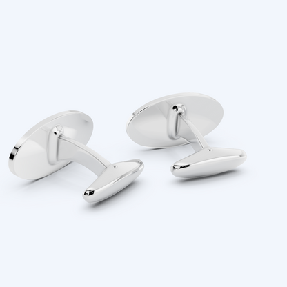 Oval Road Bicycle Cufflinks   925 Silver