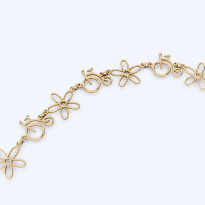 Penny Farthing Flower Bracelet 375 Yellow Gold