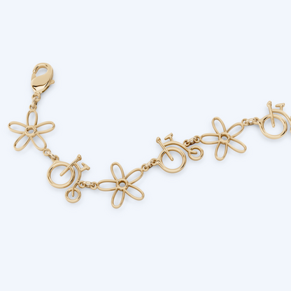 Penny Farthing Flower Bracelet 375 Yellow Gold