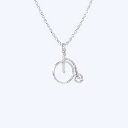 Penny Farthing Pendant Necklace 925 Silver