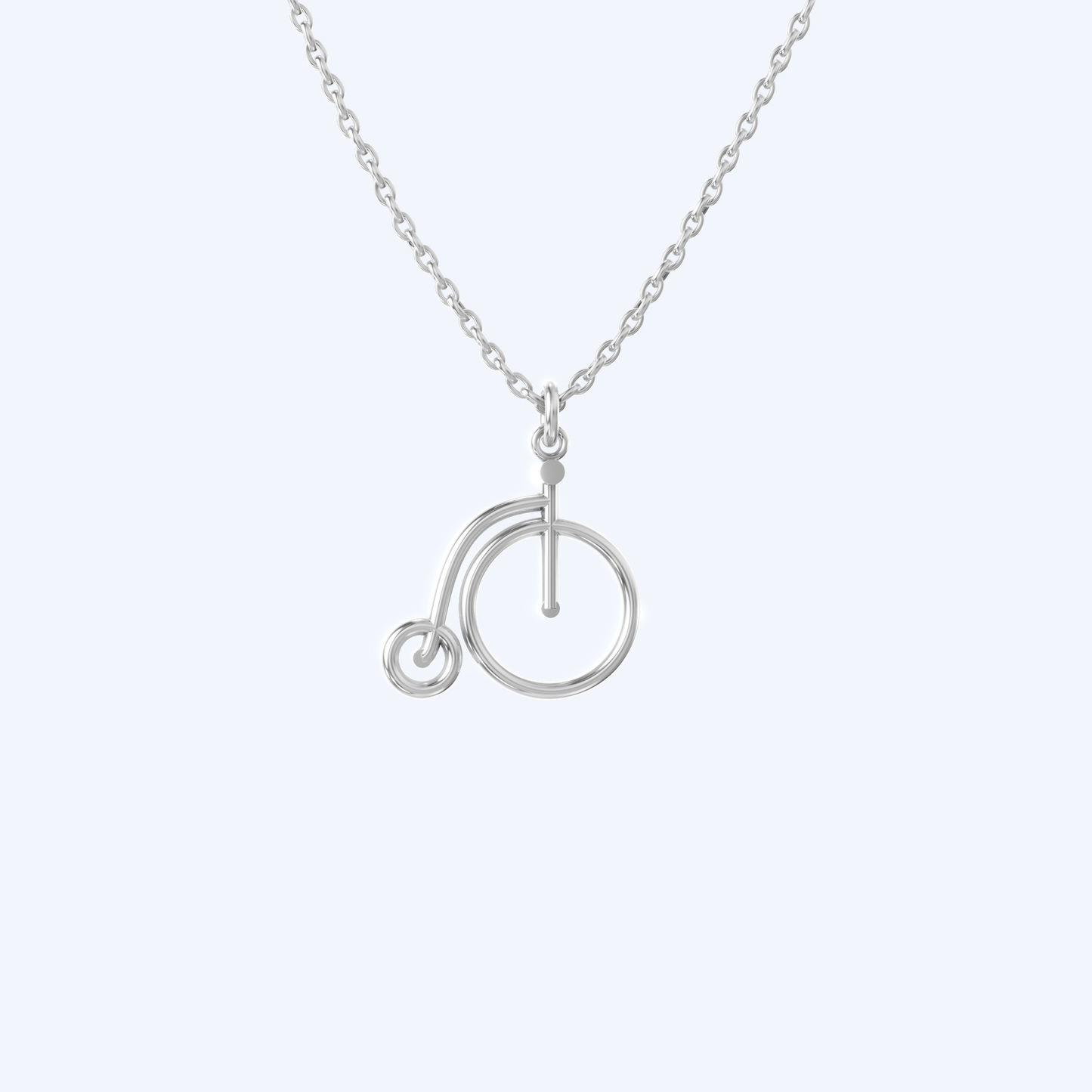Penny Farthing Pendant Necklace 925 Silver