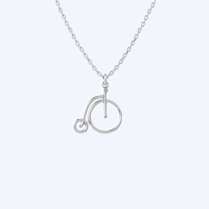 Penny Farthing Pendant Necklace 925 Silver