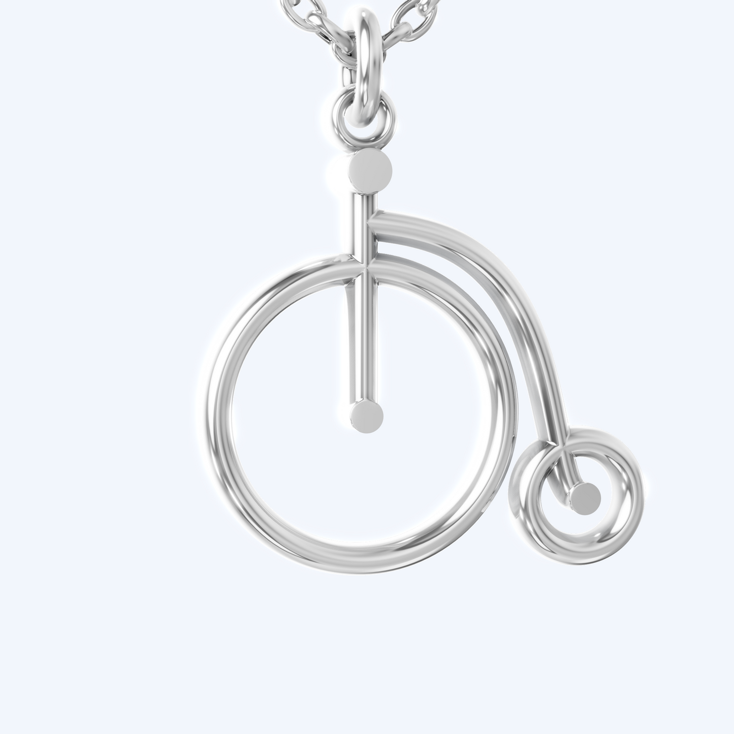 Penny Farthing Pendant Necklace 925 Silver