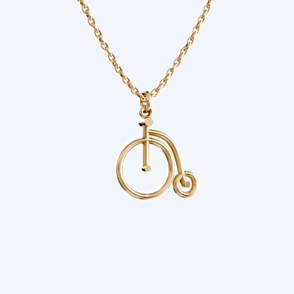 Penny Farthing Pendant Necklace 375 Yellow Gold