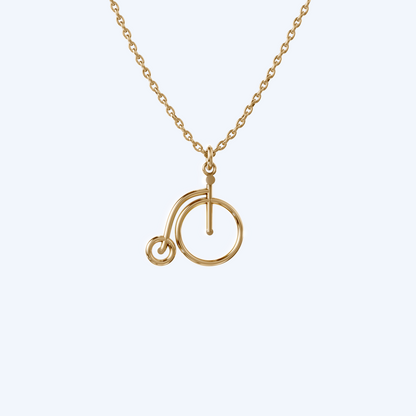 Penny Farthing Pendant Necklace 375 Yellow Gold