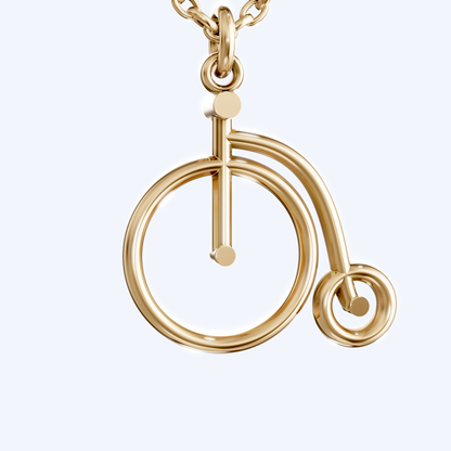 Penny Farthing Pendant Necklace 375 Yellow Gold