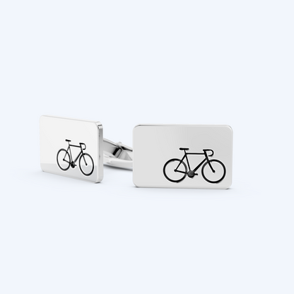 Rectangle Road Bicycle Cufflinks 925 Silver
