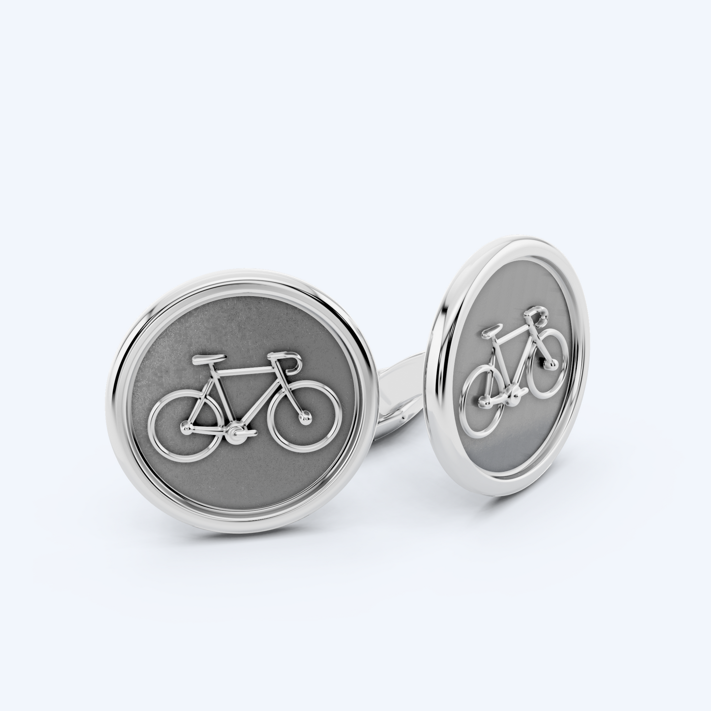 Road Bicycle Cufflinks   925 Silver