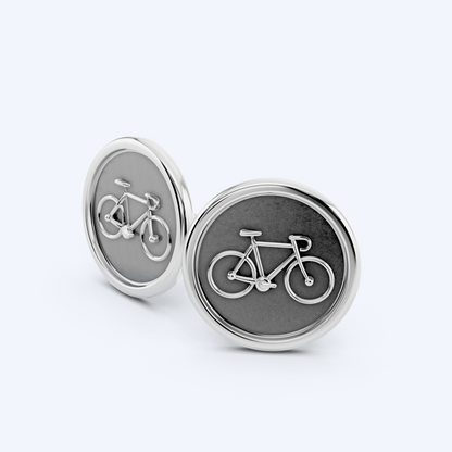 Road Bicycle Cufflinks   925 Silver