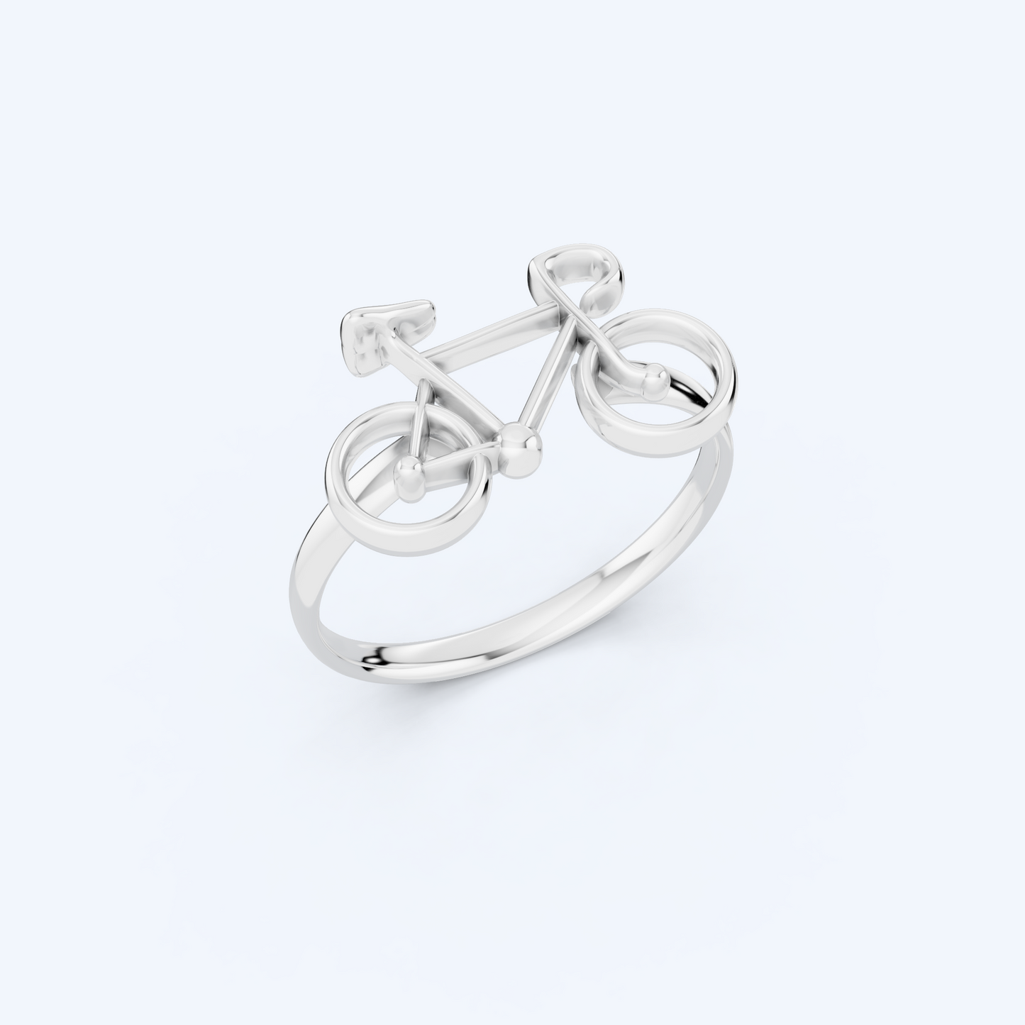 Road Bike Wire Ring 925 Silver