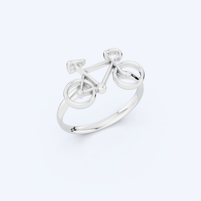 Road Bike Wire Ring 925 Silver