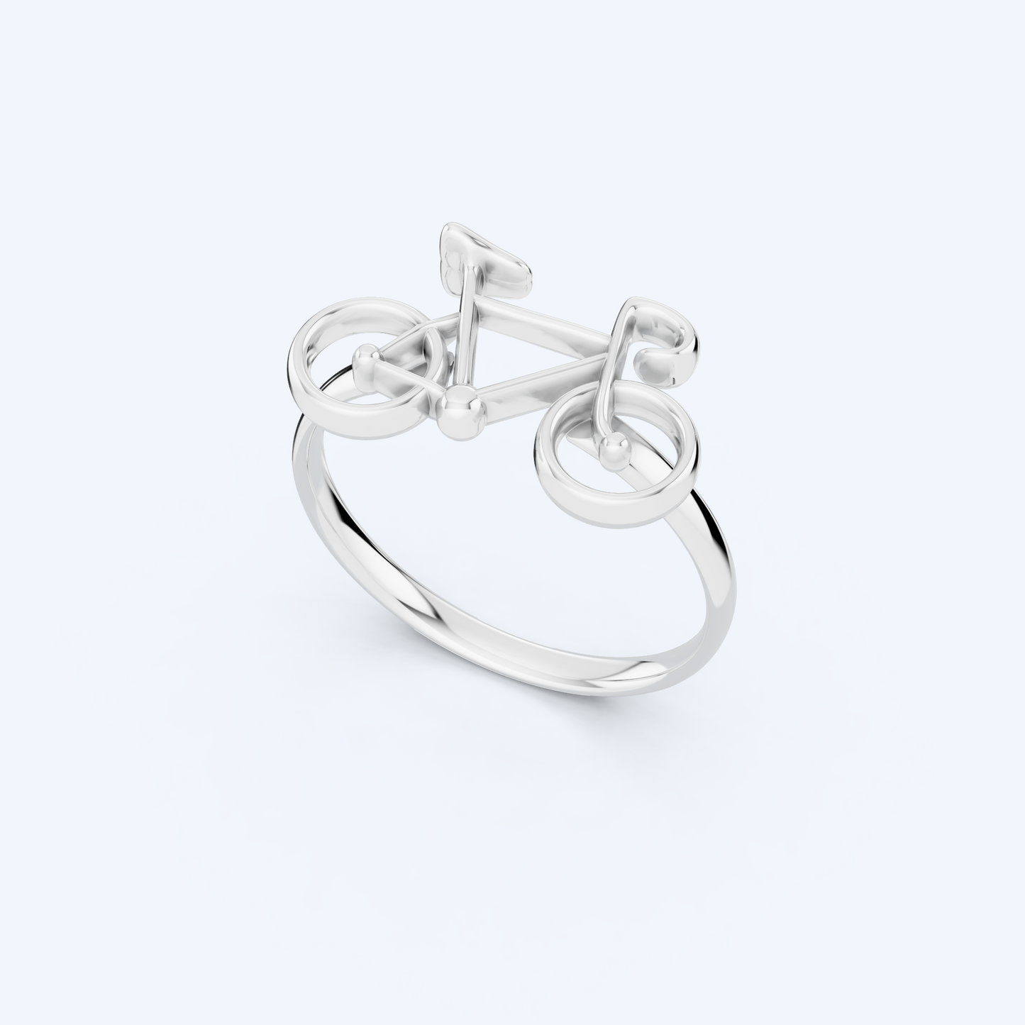 Road Bike Wire Ring 925 Silver