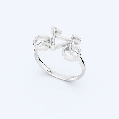 Road Bike Wire Ring 925 Silver