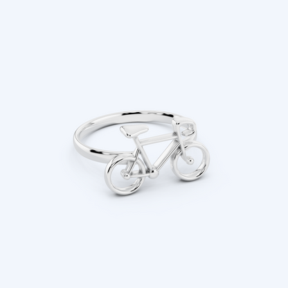 Road Bike Wire Ring 925 Silver