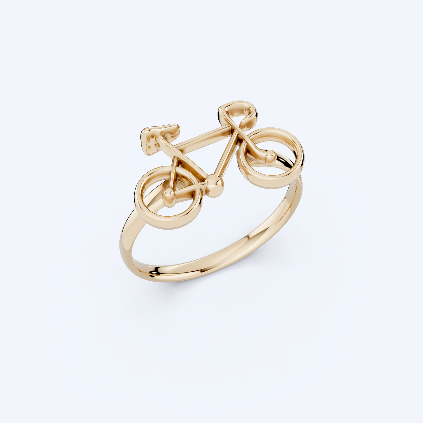 Road Bicycle Wire Ring 375 Yellow Gold