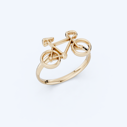 Road Bicycle Wire Ring 375 Yellow Gold