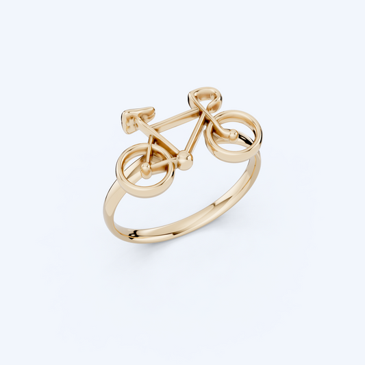 Road Bicycle Wire Ring 375 Yellow Gold