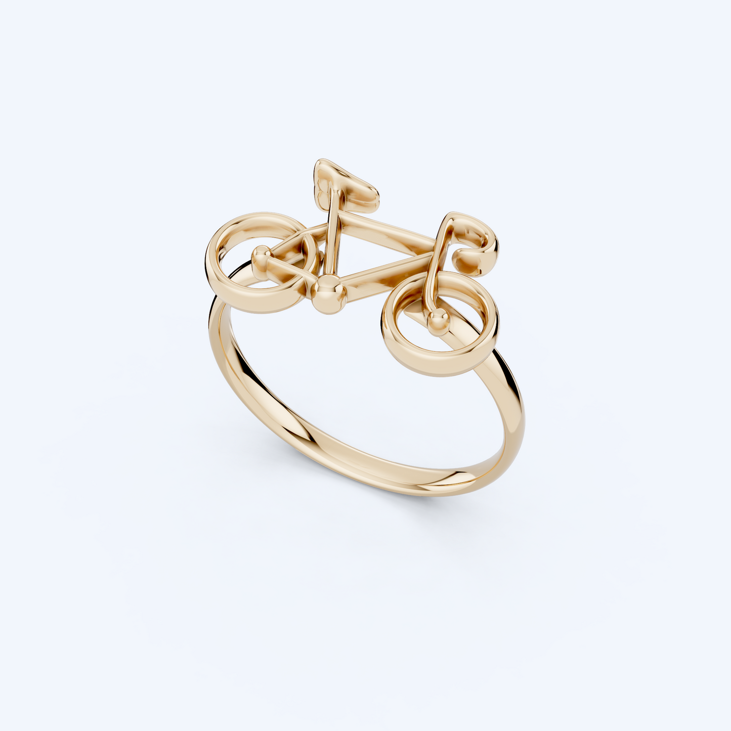 Road Bicycle Wire Ring 375 Yellow Gold