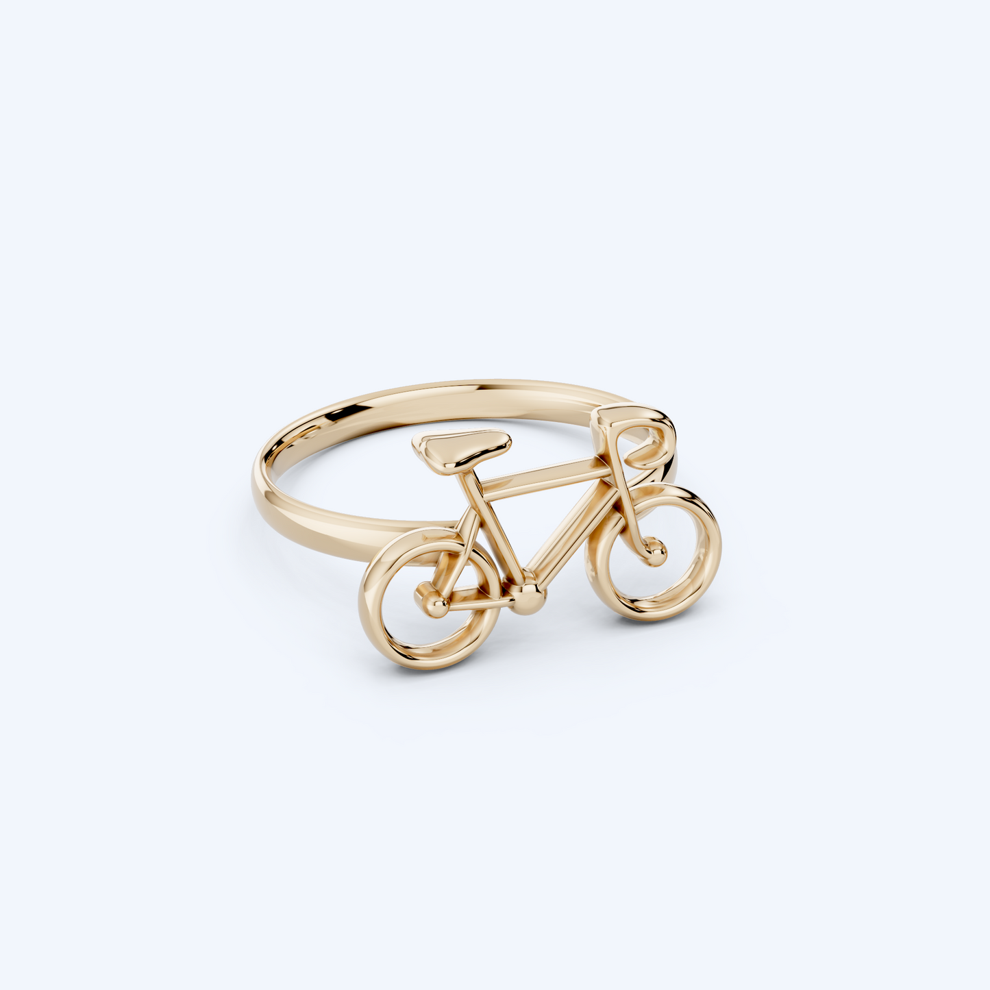 Road Bicycle Wire Ring 375 Yellow Gold