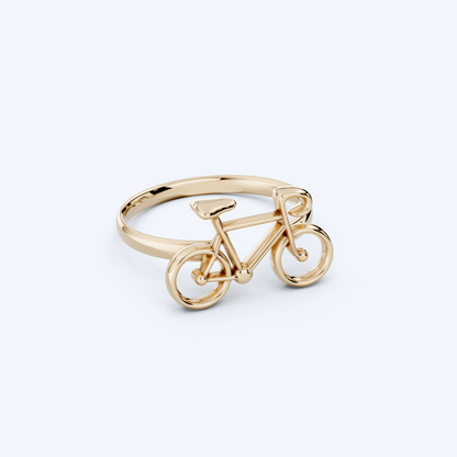 Road Bicycle Wire Ring 375 Yellow Gold