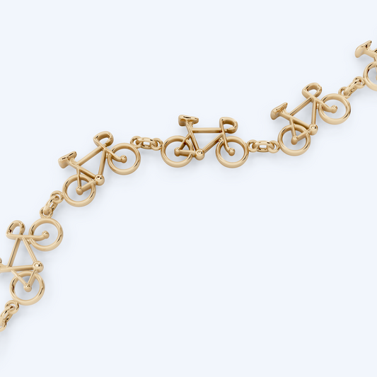 Road Bicycle Bracelet 375 Yellow Gold
