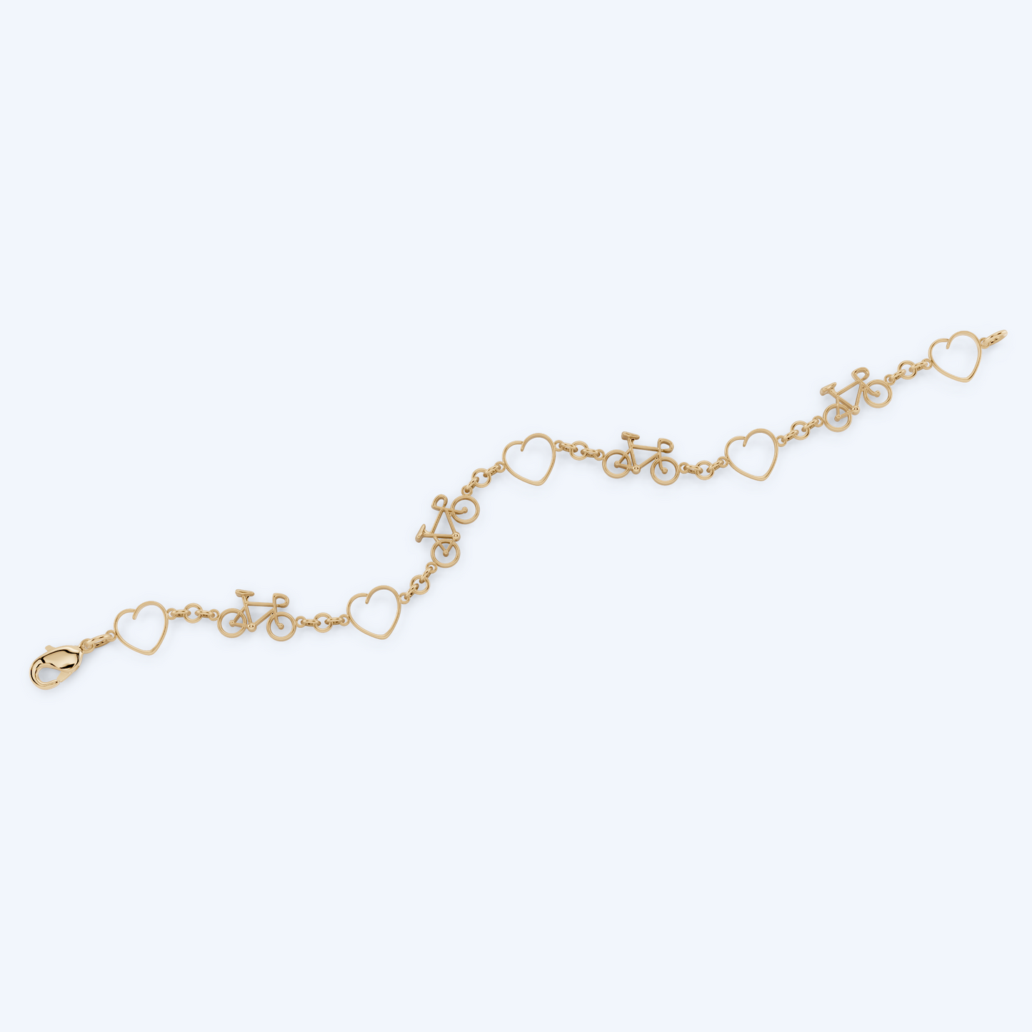 Road Bike Heart Bracelet 375 Yellow Gold